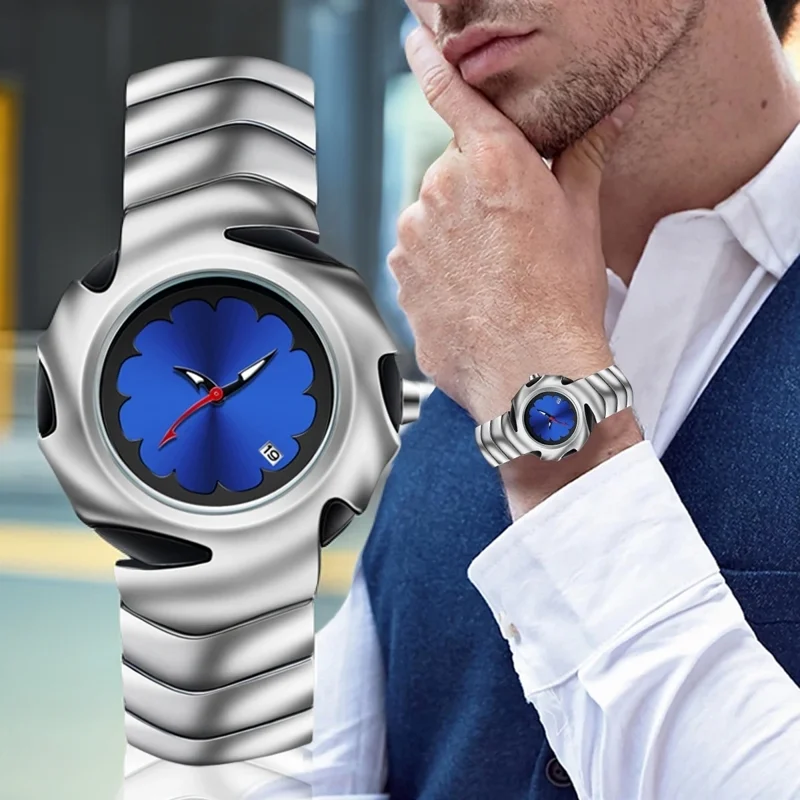 PINTIME Brand Fashion Luxury Original Shaped Blade Quartz Watch Waterproof Date Men's Wristwatch Fashion Senior ins Design y2k