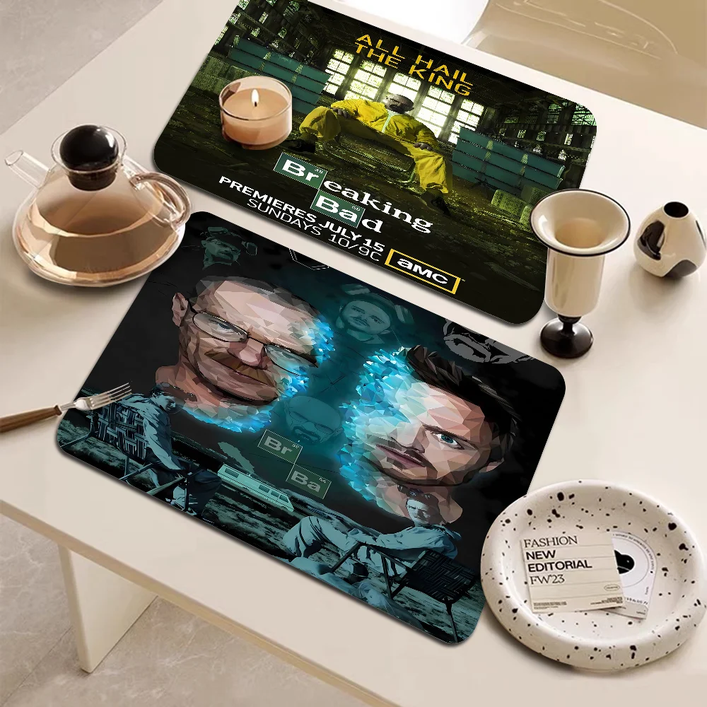 Breaking Bad Quick Drying Dish Mat Printed Kitchen Non-slip Coffee Cup Pad Drain Mats Dinnerware Cup Bottle Placemat