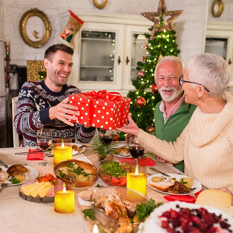 Acrylic LED Electronic Candle Lights Battery Operated Candles With Remote Control And Timer For Home Halloween Christmas Wedding