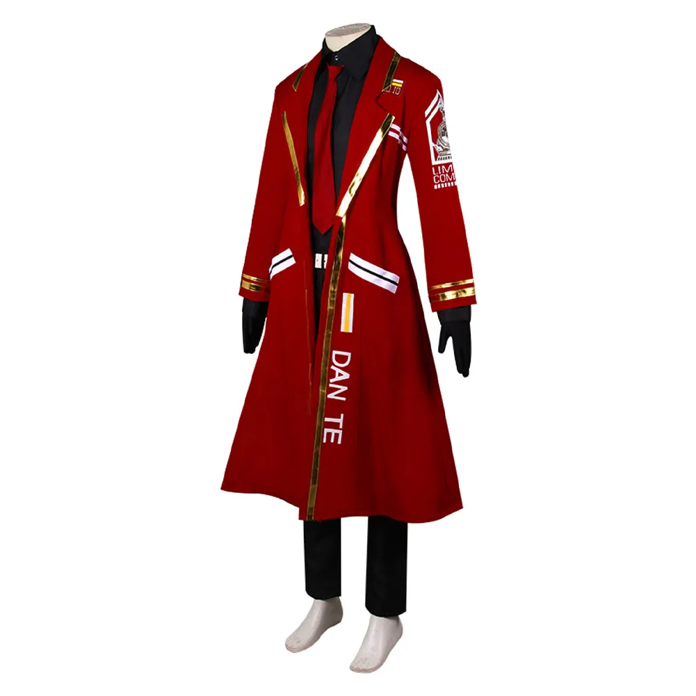 Dante Cosplay Costume uomo uniforme rossa Limbus Company cappotto pantaloni cravatta Fantasia Outfit Halloween Carnival Party Outfits