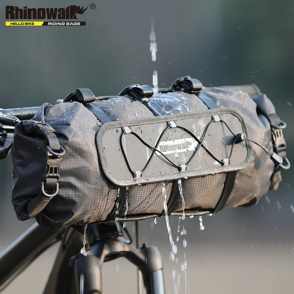 Rhinowalk Bike Bag Waterproof Bike Handlebar Bag 12L Cycling Front Tube Bag With Rainfroof Inner Bag And Mounting Kit Straps