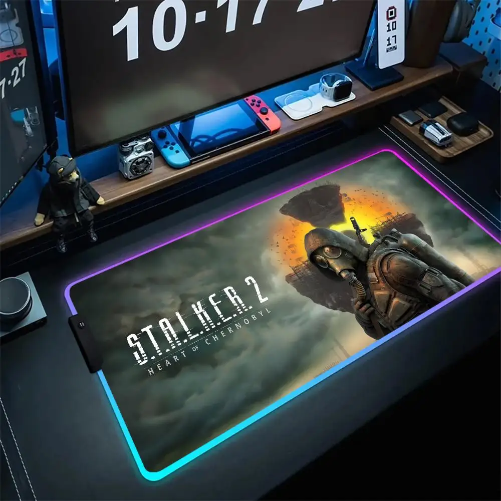 S_stalker 2 Anti-slip Expansion pad Mouse Pad Escritorio Accesorios RGB xxx Characters Related to Mouse Pad LED Large Mousepad x