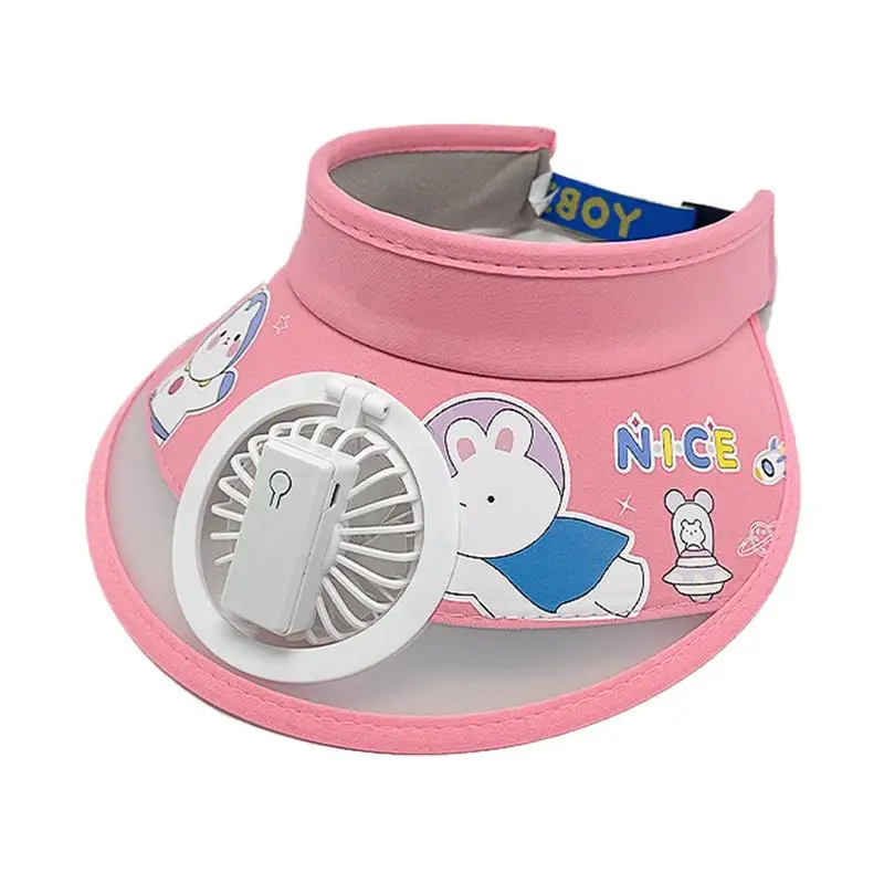 

Kids Sun Visor Rechargeable Fan Kids Visors Breathable Outdoor Cooling Headwear Large Area Protection Personal Cool Devices For