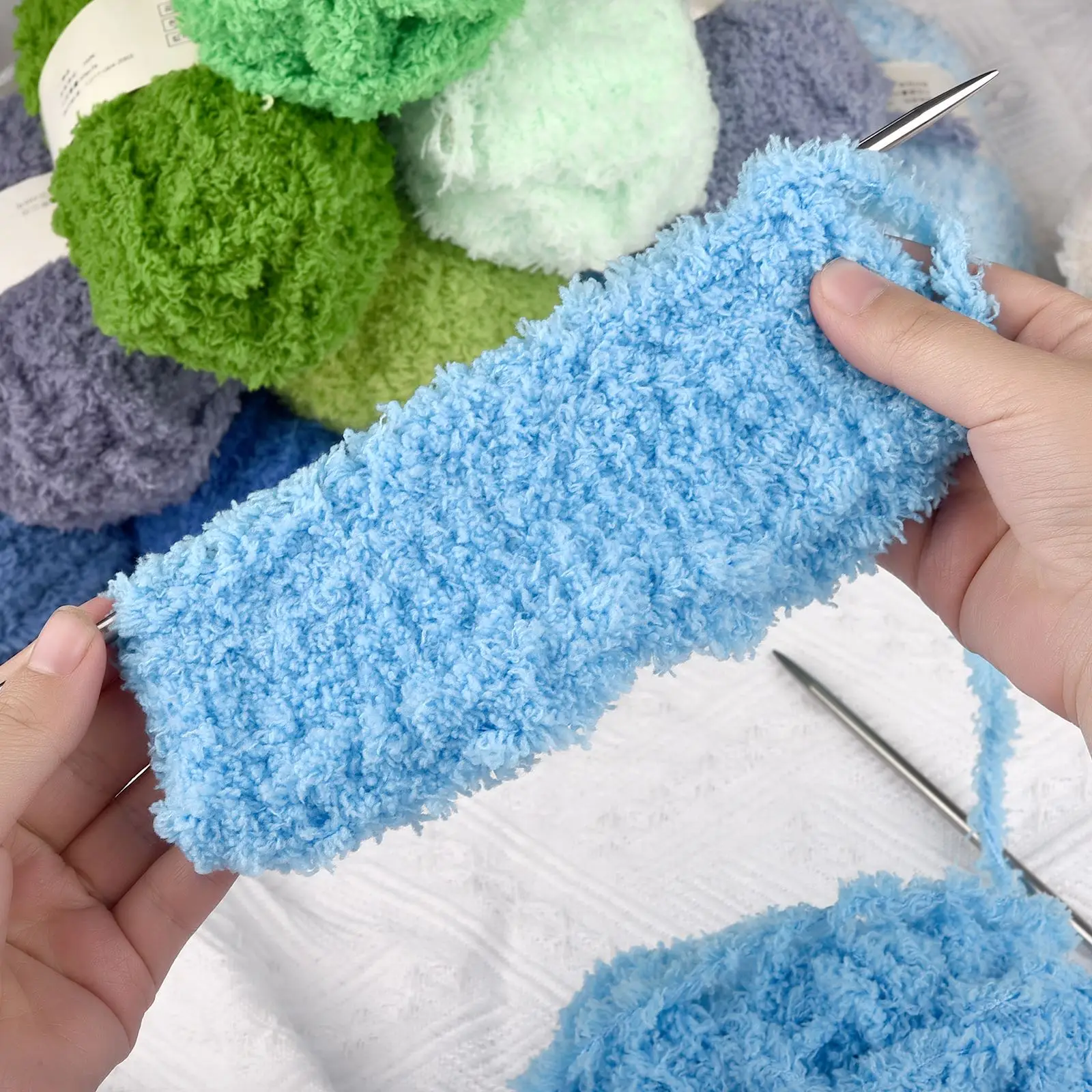 50g/Set Chenille Yarn Soft Thin Coral Velvet Towel Threads For Knitting Crochet Yarn Hand Knitting Crochet DIY Sweaters Dolls