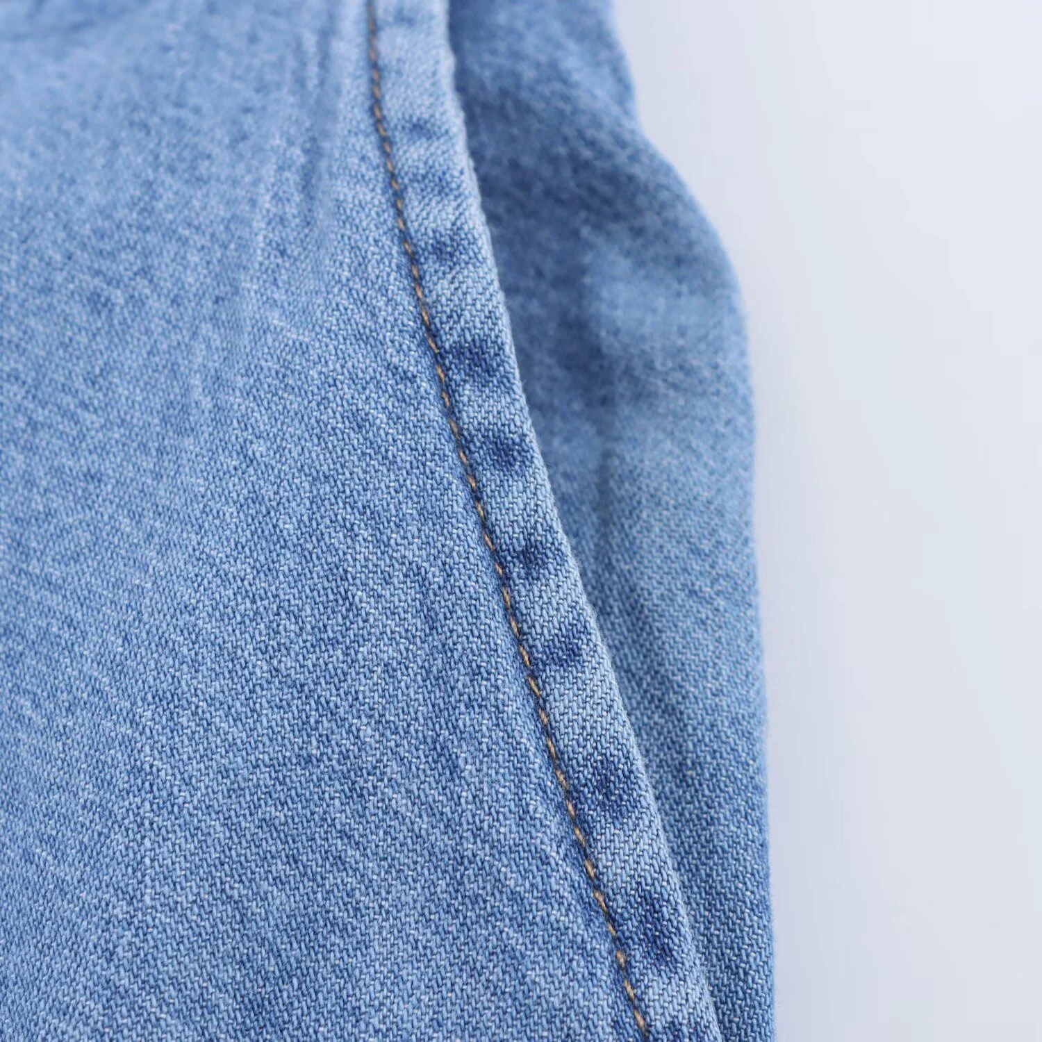 新しい女性のワイドスリーブシンプルカジュアルデニムシャツハイウエストプリーツワイドレッグカジュアルジーンズ