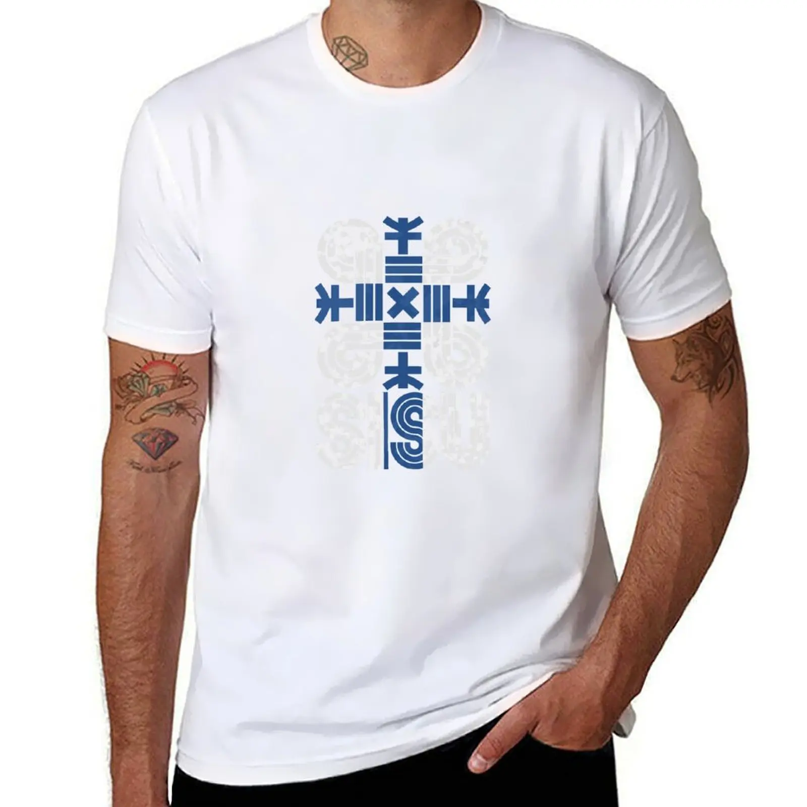 

Sisu Finnish Flag Suomi Finland Protection Symbol Rune Tee T-Shirt Retro Graphic Print T-Shirt