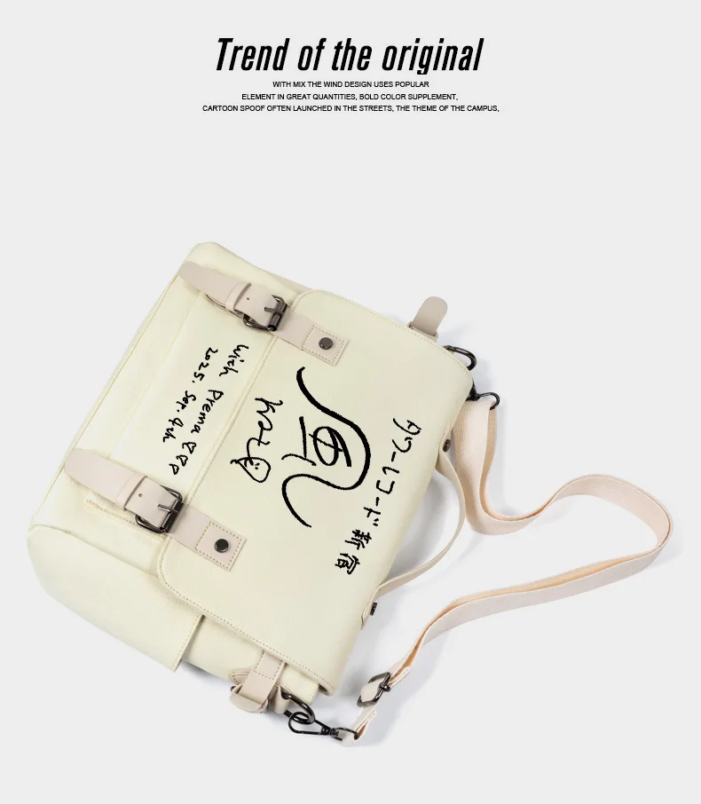 Bolso Bandolera Fujii Kaze Wind Canvas, Bolso de Estudio, Estilo Casual, Simple, de Moda para Mujer, para Uso Diario