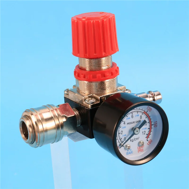 ABMI-3Pcs 1/4 дюйма Регулятор давления Воздушный компрессор Регулятор давления Редукционный клапан 3 отверстия Регулирующий клапан 12 бар,