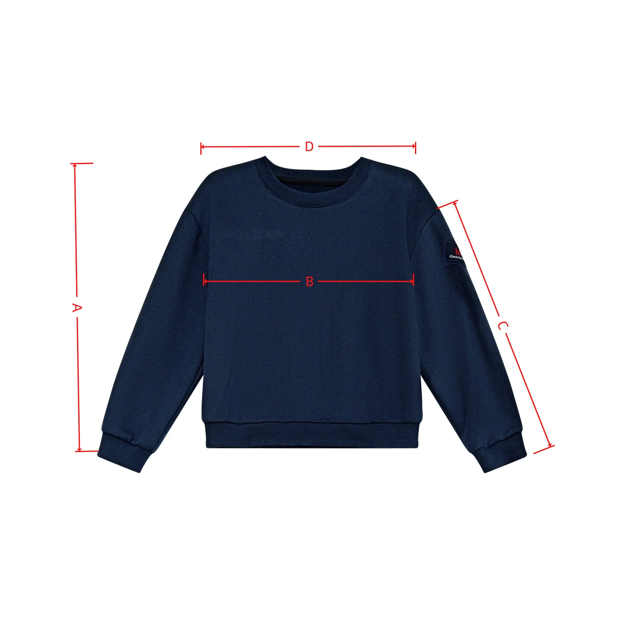 2026 Mali's AW Navy Denim-Kleidung mit Logo-Etikett für Jungen und Mädchen, passende Outfits für Bruder und Schwester, Sweatshirt, Pullover, Kleid, Rock – Detail 1