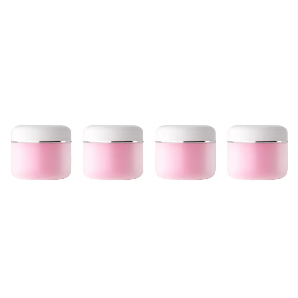 

4pcs Storage Bottles Reusable Pp Cream Containers Travel Lotion Dispenser Small Empty Makeup Sample Bottles For Facial