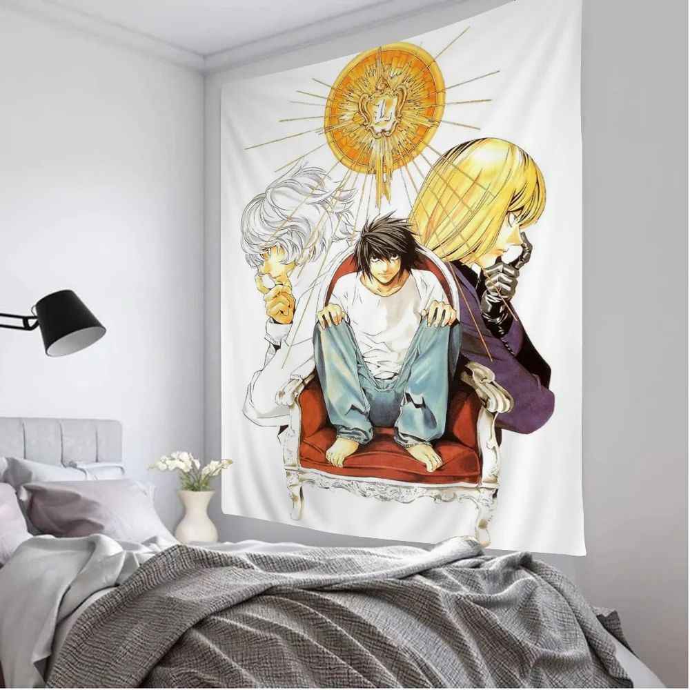 مذكرة الموت نسيج طباعة كبيرة جدار الفن الخيال العلمي غرفة المعيشة ديكور المنزل بطانية لغرفة النوم النوم تصميم الجدار الشنق