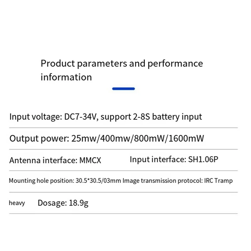 4.9G 1.6W FPV VTX Transmitter 25MW/400MW/800MW/1600MW High Power VTX For Long Range FPV Drone RC Drone Durable