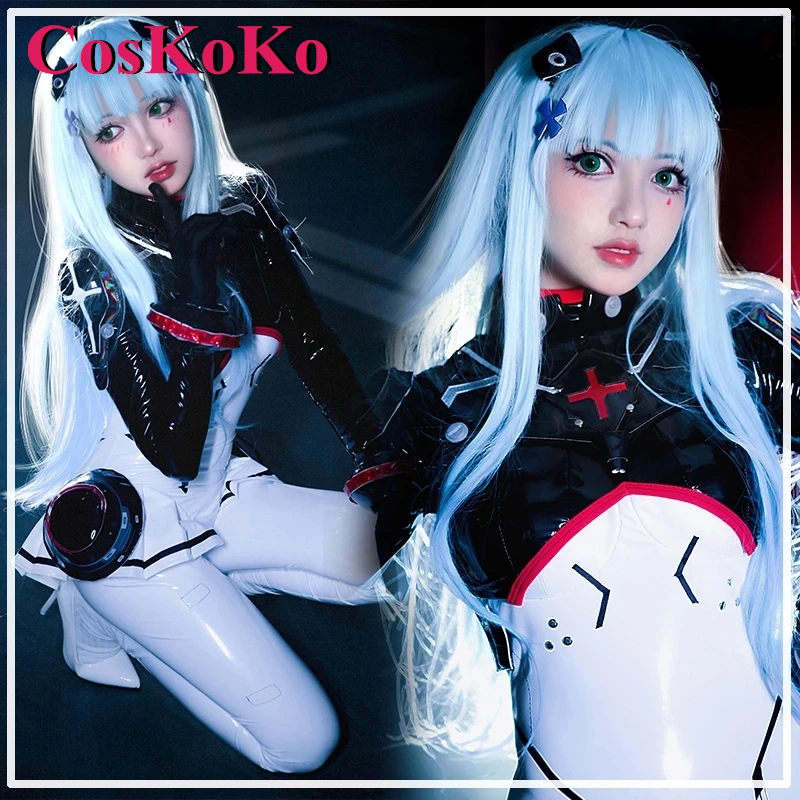 CosKoKo HK416 Cosplay Anime Game Girls Frontline Costume Sweet Tight Jumpsuit Uniform Women Halloween Party Role Play Clothing