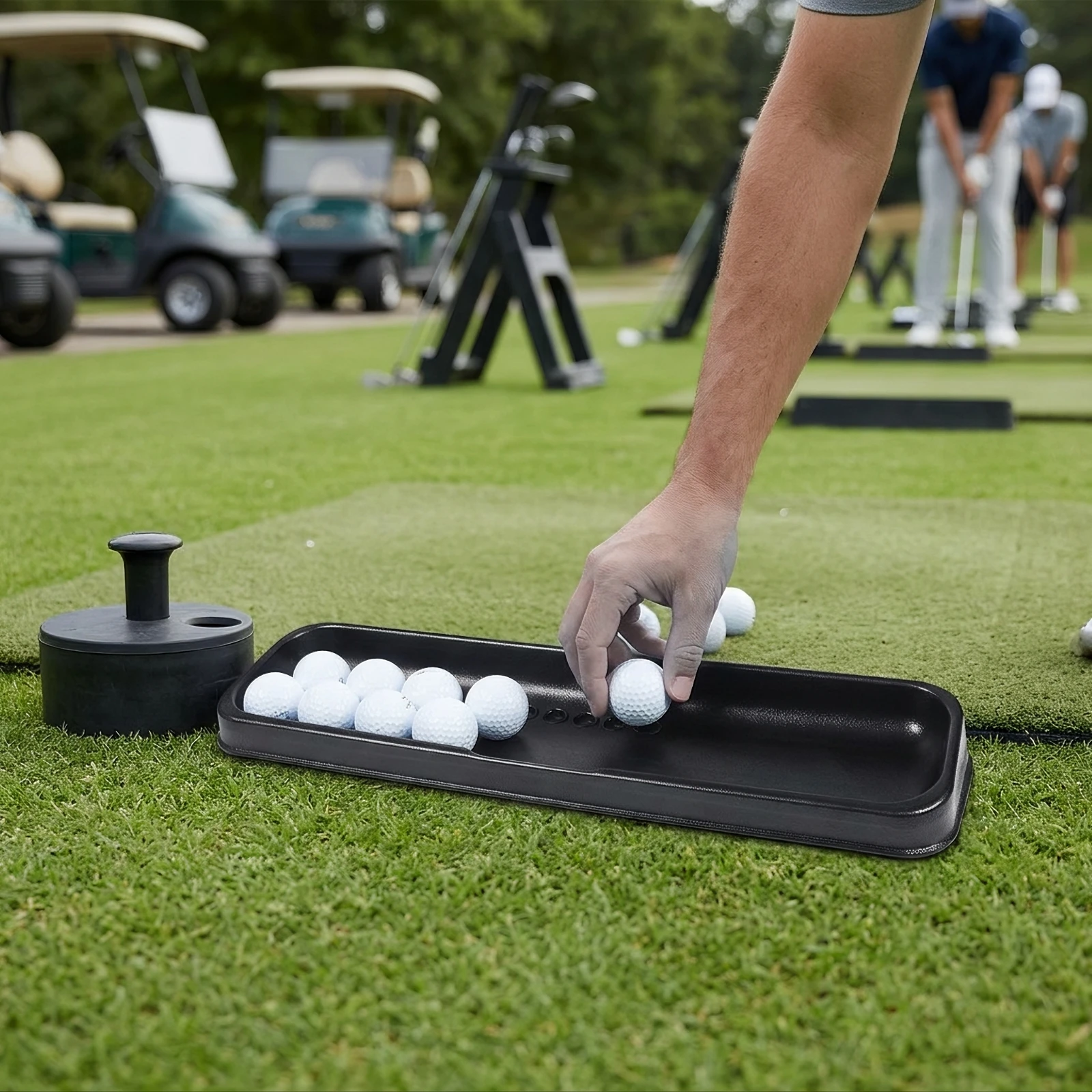 Golf Ball Tray Heavy-Duty Golf Ball Tray with Drainage Holes Weather-Resistant Molded for Golfers, Driving Range