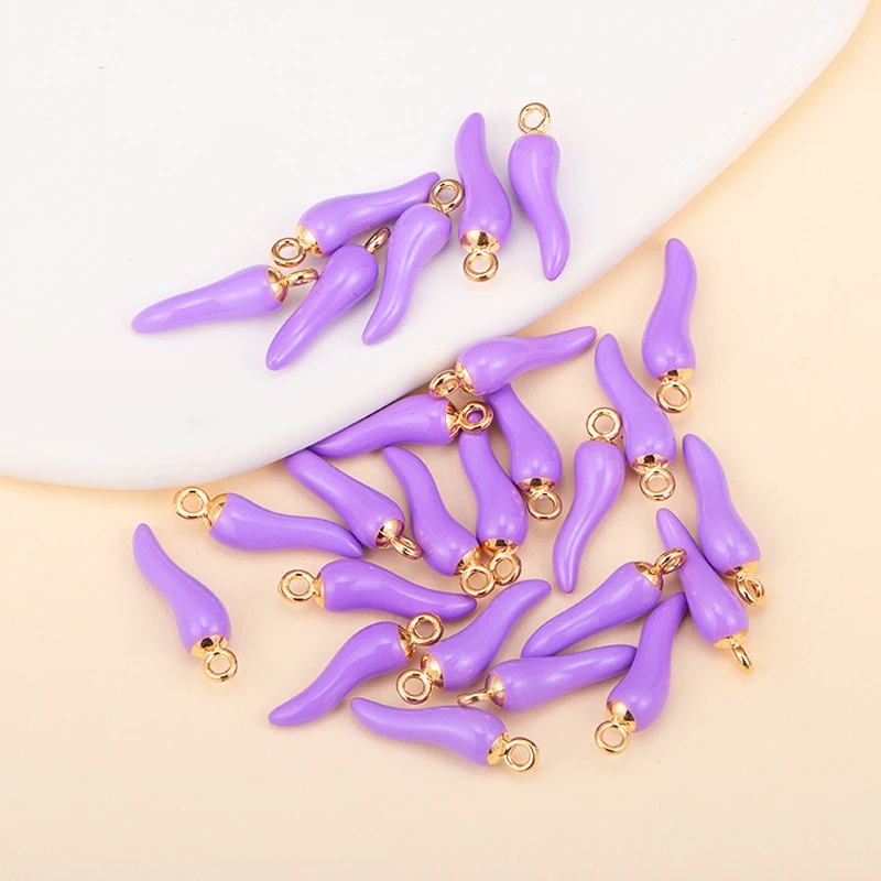 10Pcs Enamel Alloy Chilli Charm for Cute Earrings Red Pepper Pendant Necklace Women Jewelry Making Supplies DIY Ornaments