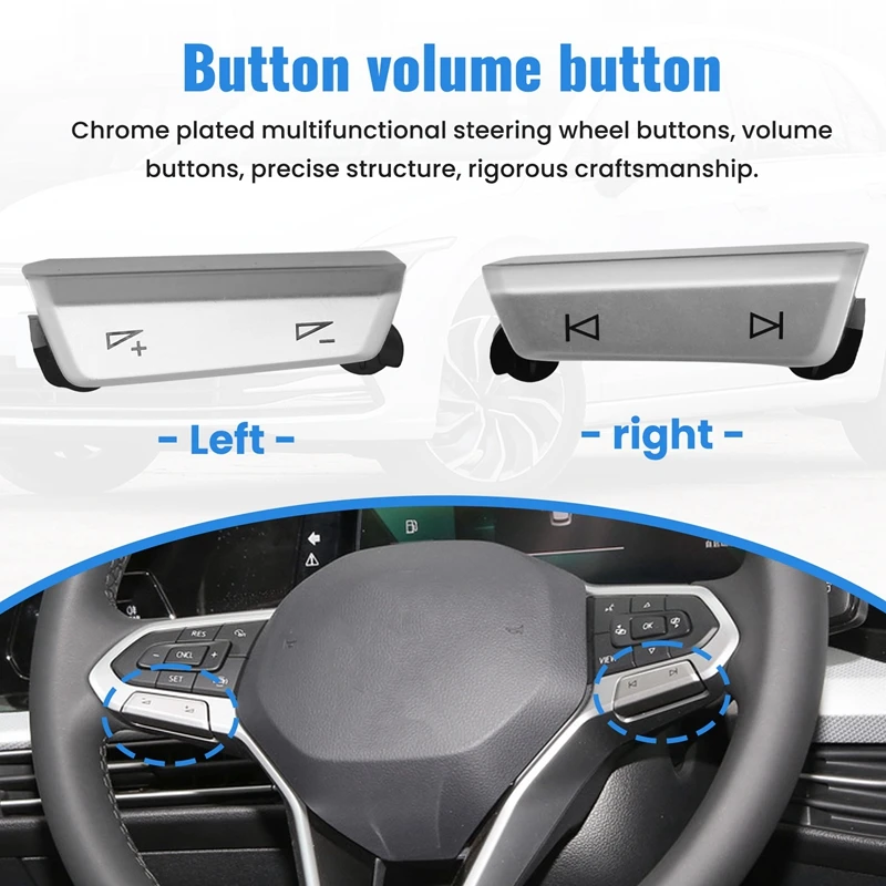 

Chrome Multifunctional Steering Wheel Button Key Volume Button For VW Golf 8 MK8 Passat B8 PA T ROC 30D959442J