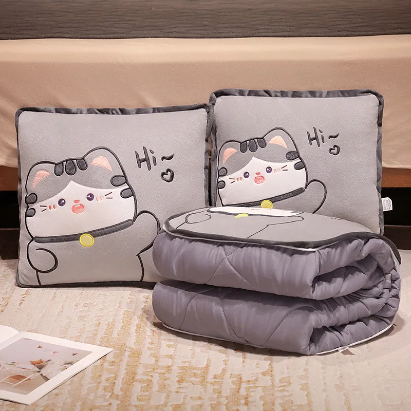 

Одеяла с кошачьим ворсом, складной чехол для дивана, офисной комнаты, теплая подушка, одеяла, портативное дорожное одеяло, автомобильные подушки для объятий