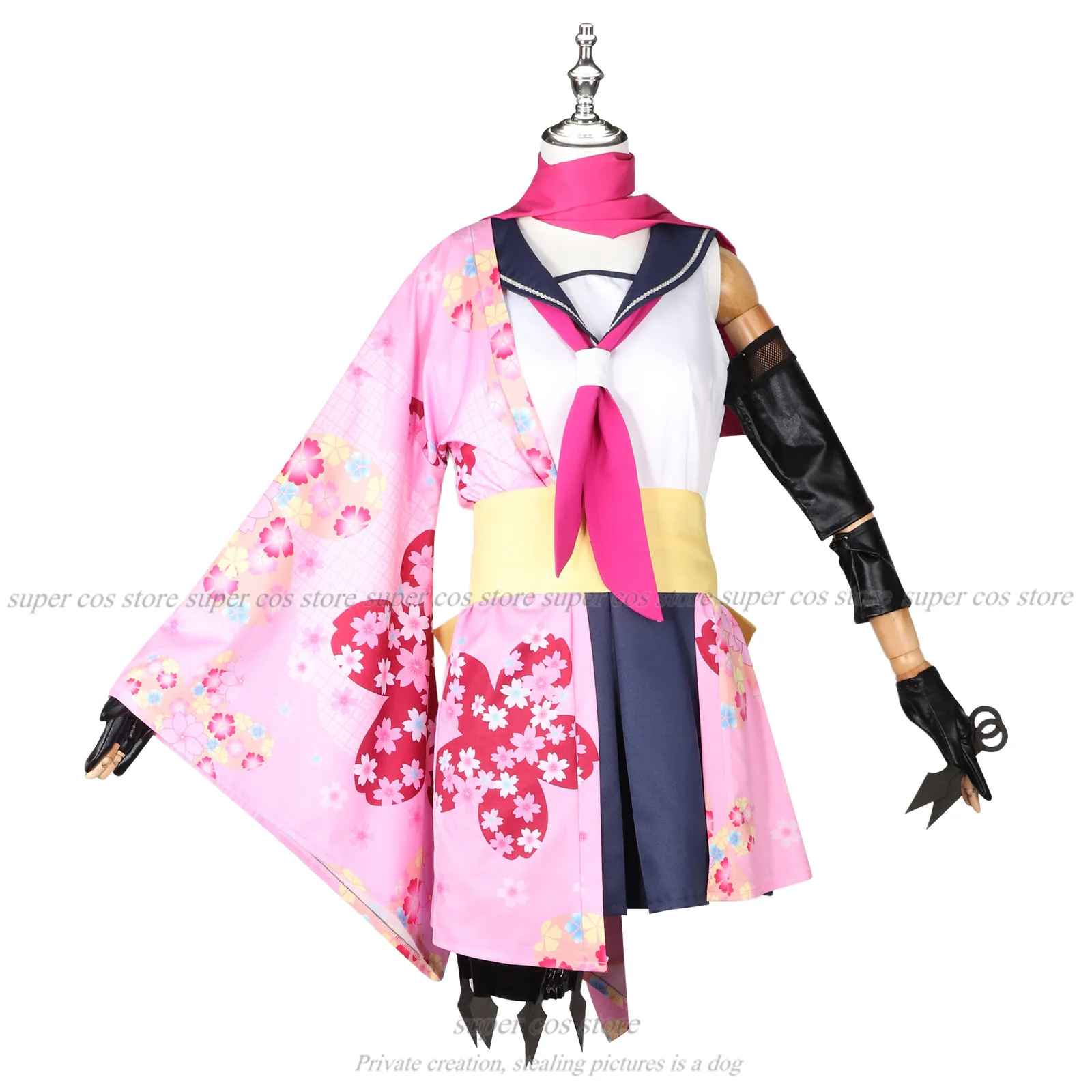 Game Blue Archive Cosplay Kuda Izuna Cosplay Costume Lovely Printed Kimono Uniform Wig Halo Women Halloween Party RolePlay Suit