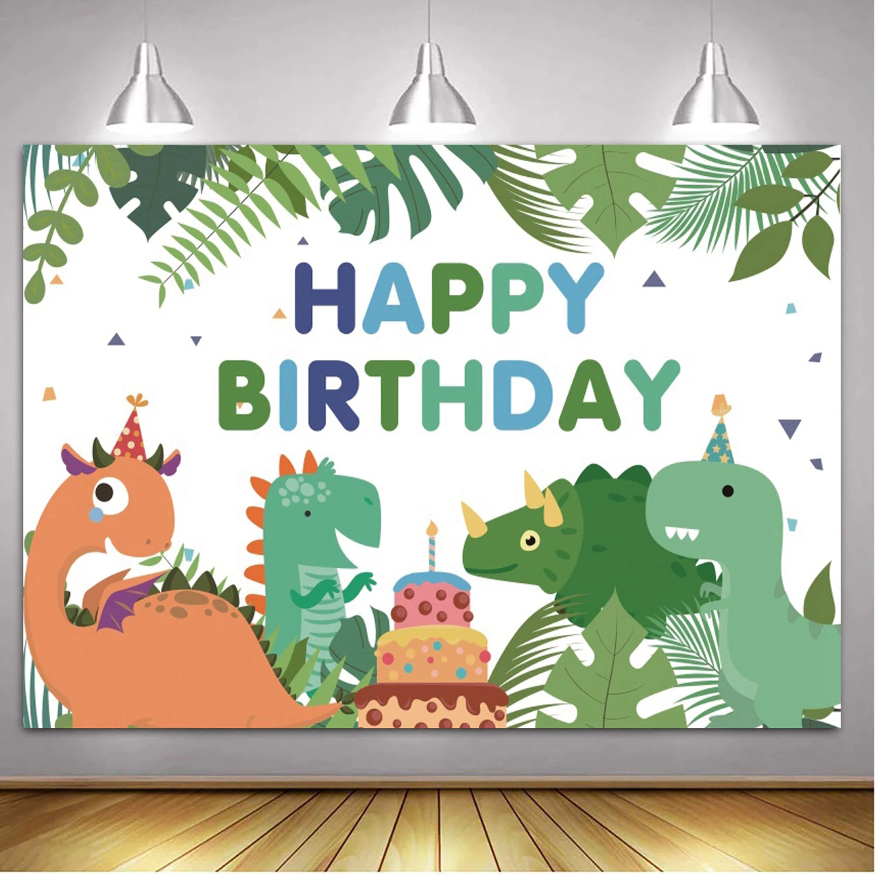 Cartoon Dinosaur Birthday Backdrop Woodland Party Decorations Jurassic World  Dino Poster Backgrounds For Baby Shower