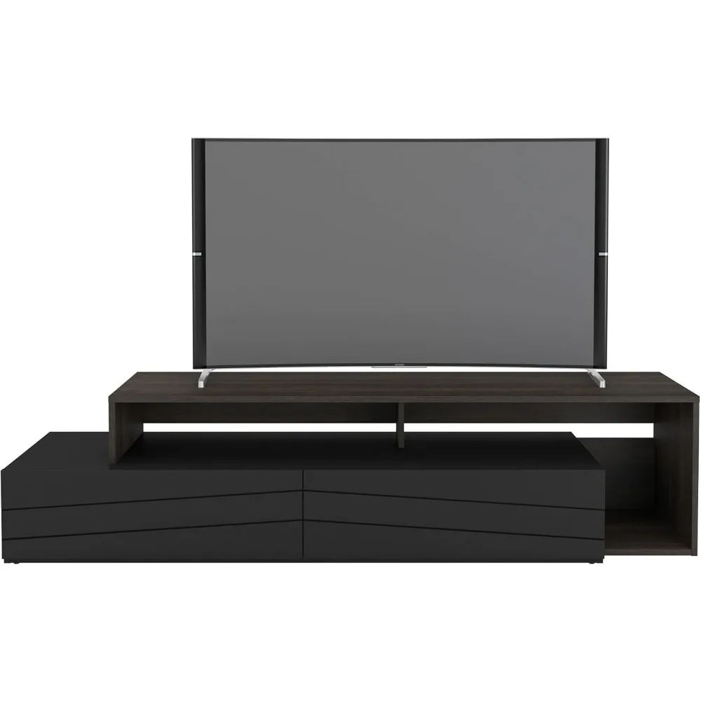 

112053 72-Inch Tv Stand with 2 Drawers, Black, Ebony & Black