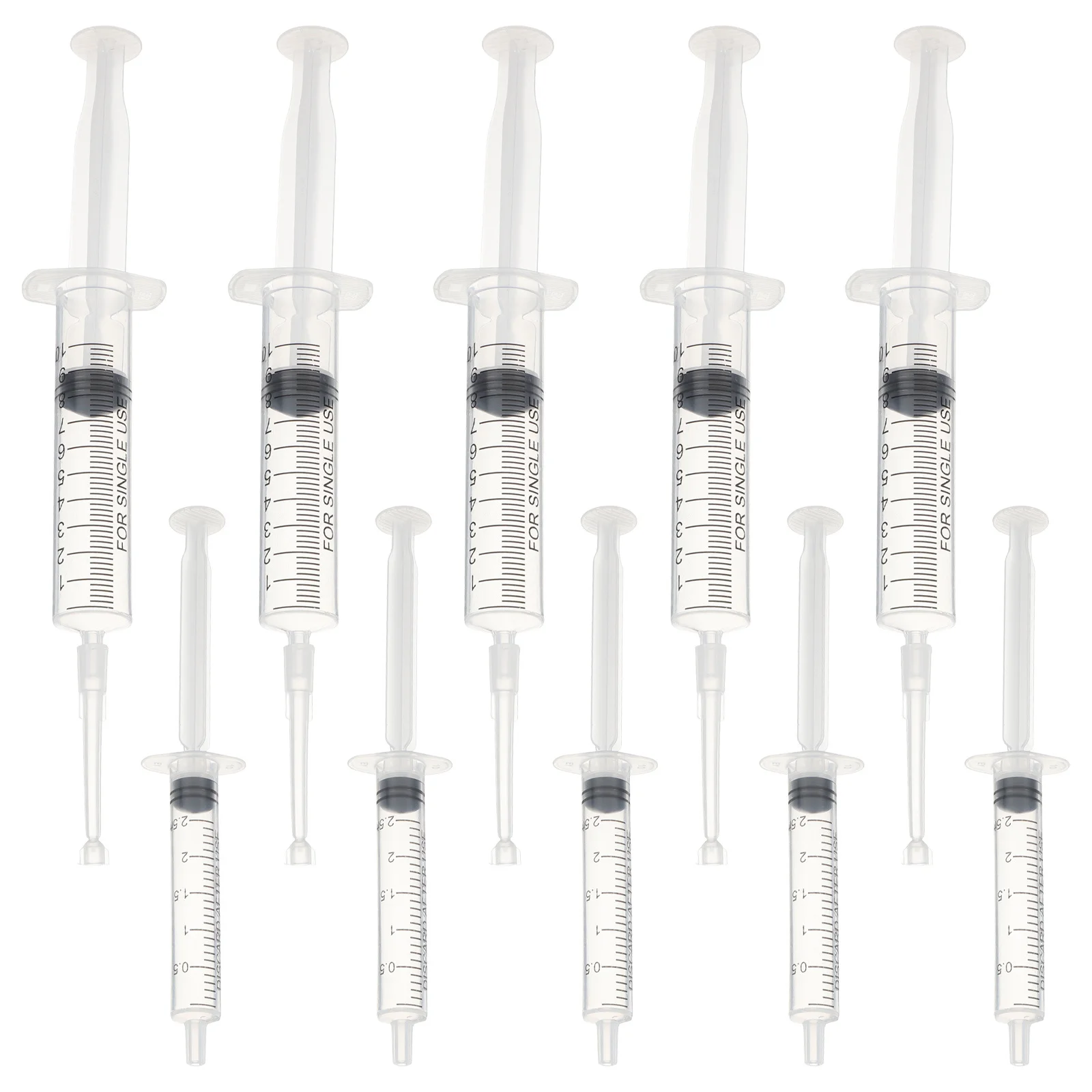 

10pcs Leak Proof Syringe for Perfume Dispenser Multi Size Plastic Liquid Transfer Injector with Long Tips Empty Watering Tool