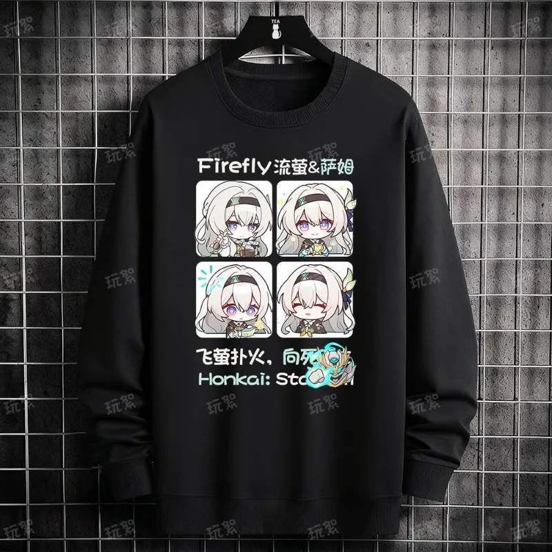 لعبة 2025 هونكاي: Star Rail Anime Cos Castorice Evernight 7 مارس اليراع الخ. هوديي بسيط وعصري برقبة دائرية للجنسين