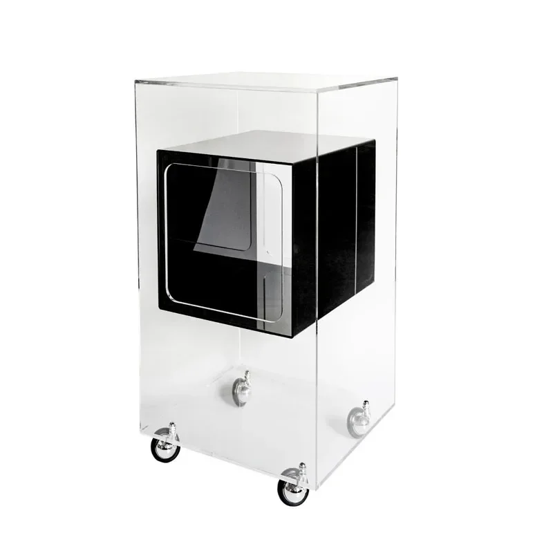 Creative Acrylic Trolley Beauty Salon Tool Trolley Storage Rack Auxiliary Cart Cosmetics Shelf Floor Bathroom Multi-Layer