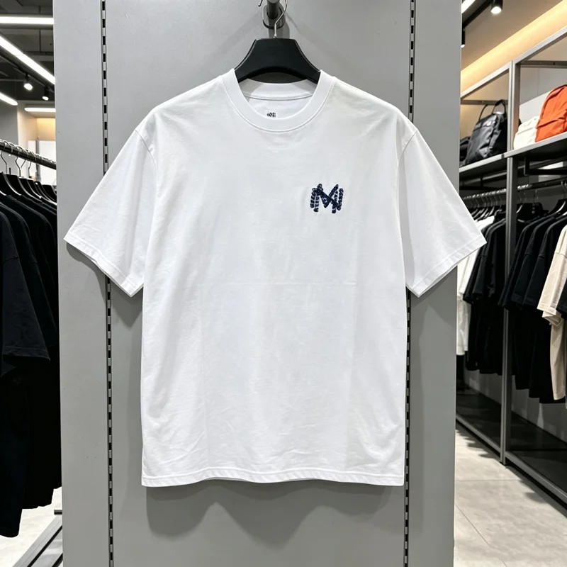 Print Tag Madness MDNS Stitch MN Overlap Label T Shirt Japan Men Women High Quality Streetwear Short Sleeve Loose T-shirt Tops