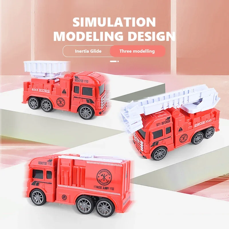 Fire Truck Engineering Vehicle Toys Construction Excavator Tractor Bulldozer Fire Truck Models Kids Toy Car for Boys Birth