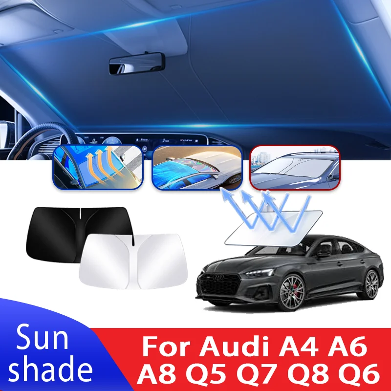 

Автомобильный солнцезащитный козырек для Audi A4 A6 A8 Q5 Q7 Q8 Q6 2006 ~ 2026 2023 Автомобильный солнцезащитный козырек на лобовое стекло Теплоизоляция Летние аксессуары