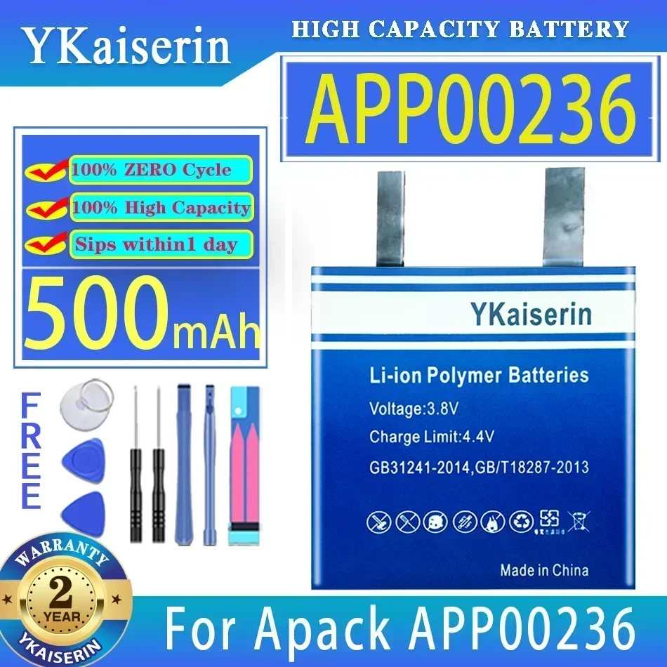 

YKaiserin Replacement Battery APP00236 (362727) App00278 (502526) for Apack APP00236 APP00278 Watch Digital High Quality Bateria