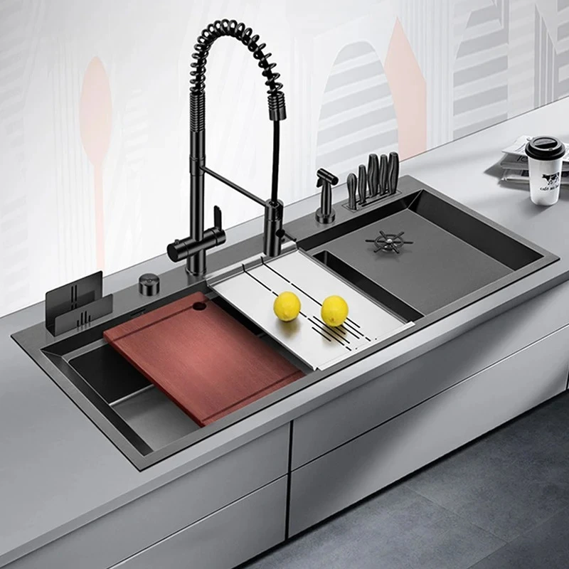 Kitchen Sink Nanometer 304 Stainless Steel 4mm Thickness Kitchen Sinks