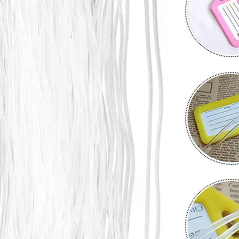 

50pcs Travel Tags Plastic Bag Loops Transparent Luggage ID Label Strap Holder Lanyard Portable Travel Accessories
