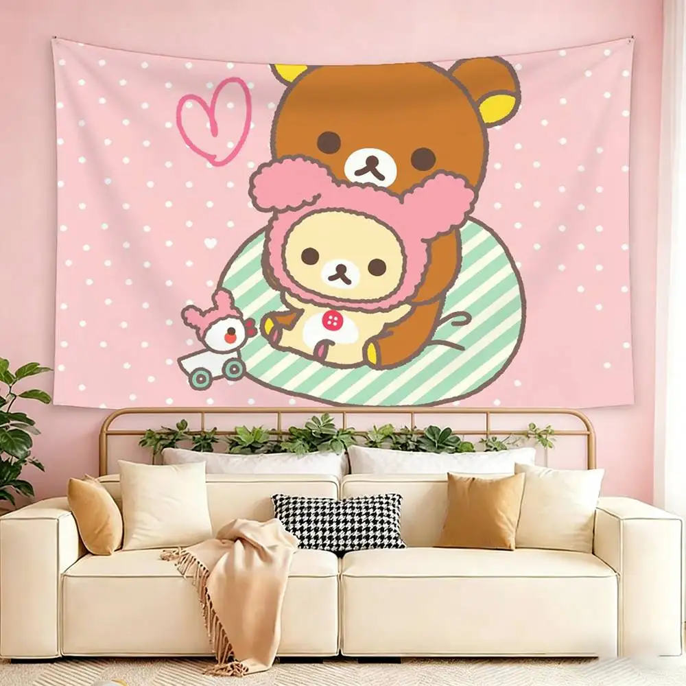 Cute Rilakkuma Flags Suitable For Party Club Outdoor Interior Wall Decoration Banner Fans Gift