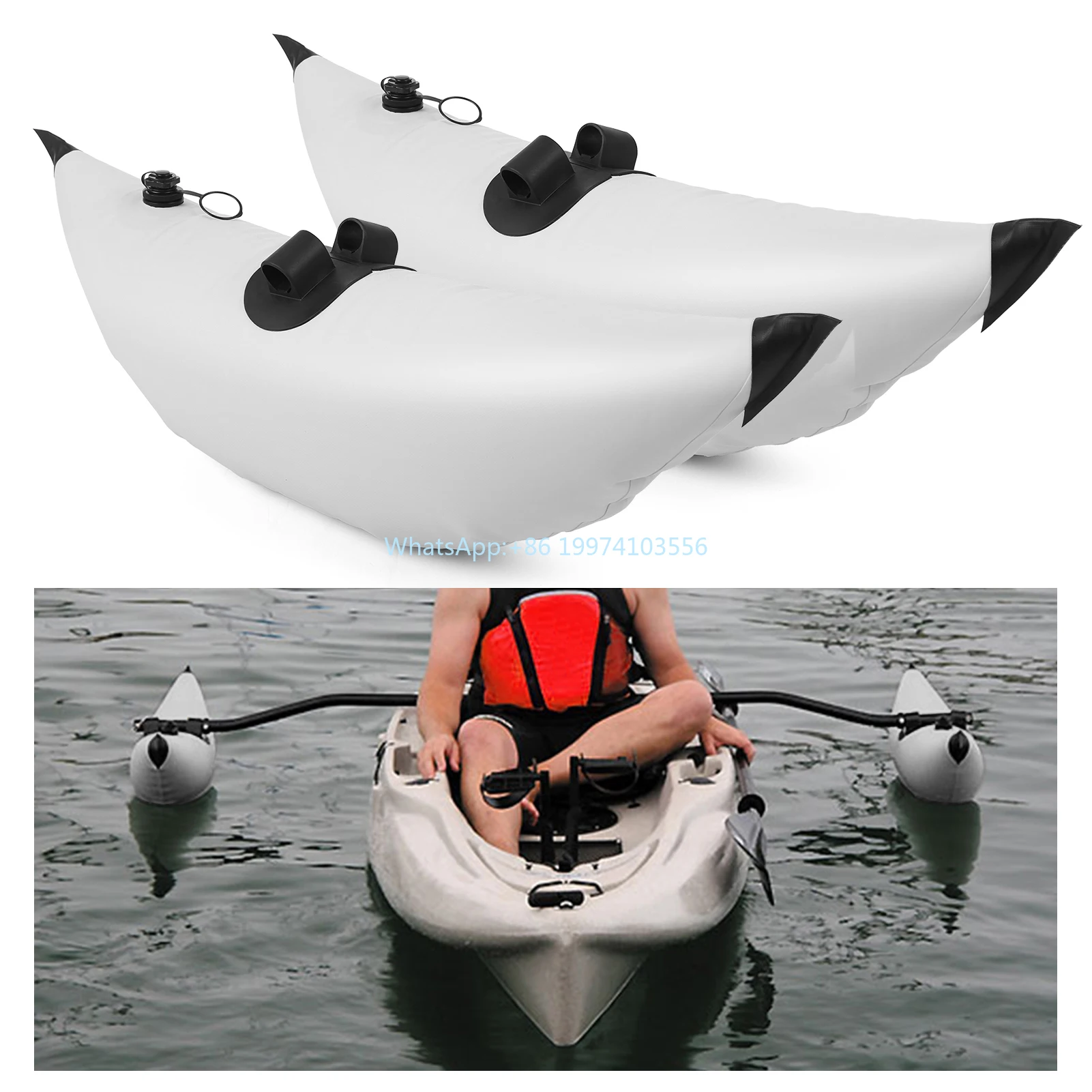 

Kayak PVC Inflatable Outrigger Float with Sidekick Arms Rod Kayak Boat Fishing Standing Float Stabilizer System Kit