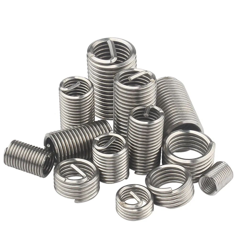 5-20Pcs 4# 5# 6# 8# 1/2 1/4 5/16 3/8 304 Stainless Steel Helicoil Thread Repair Insert Coiled Wire Helical Screw Sleeve