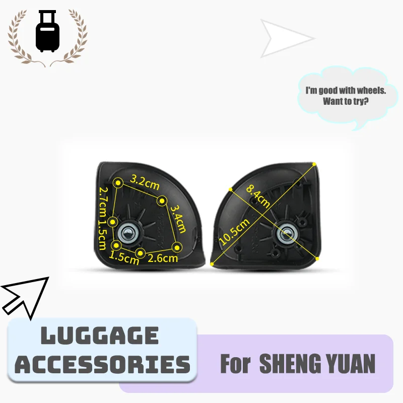 For SHENG YUAN C-16 Durable Luggage Wheel Replacement Set - 4PCS 360° Silent Spinner Rollers  Easy Install Suitcase Repair