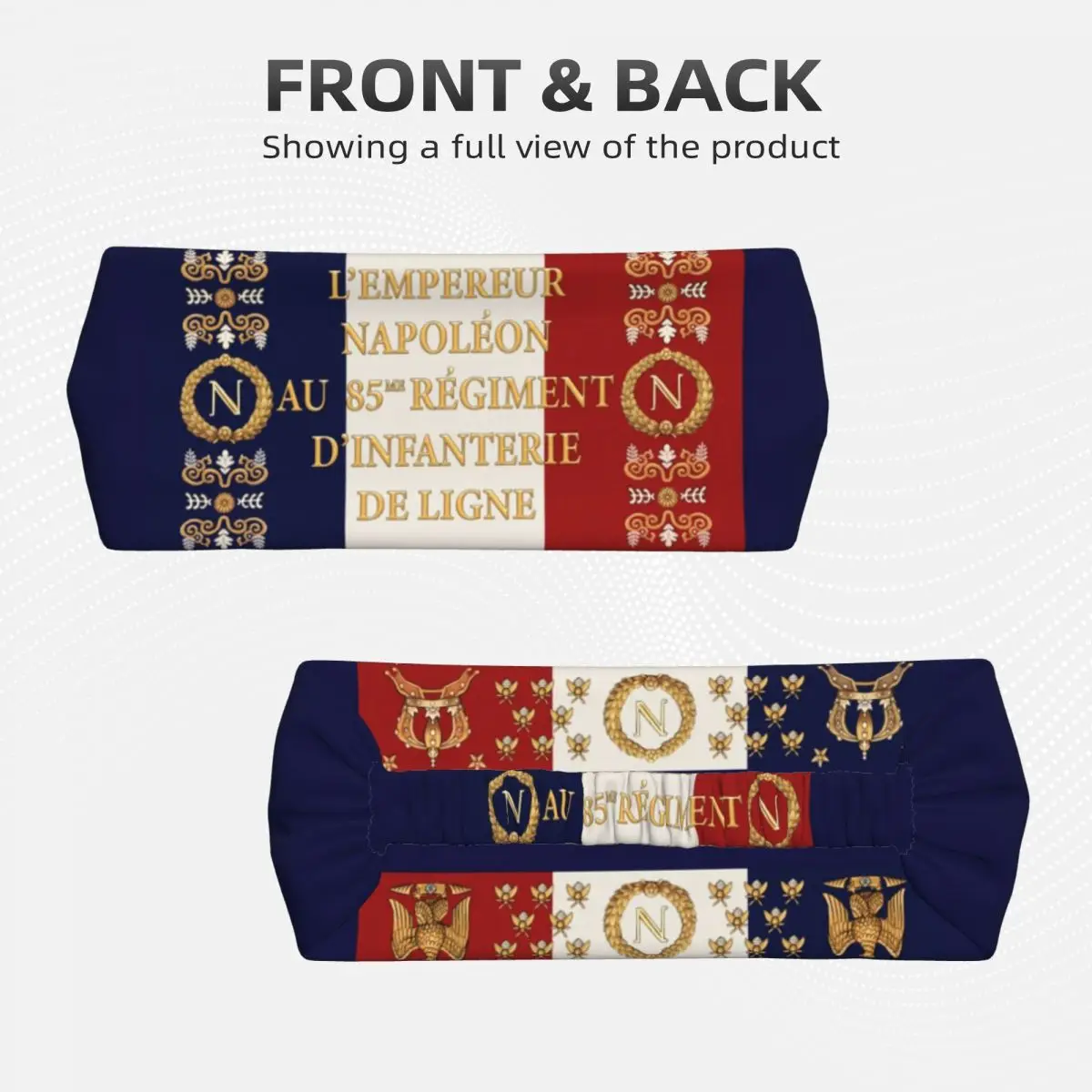 Custom Napoleonic French 85th Regimental Flag REMASTERED Sweatband Women Men Moisture Wicking Gym Headband for Cycling