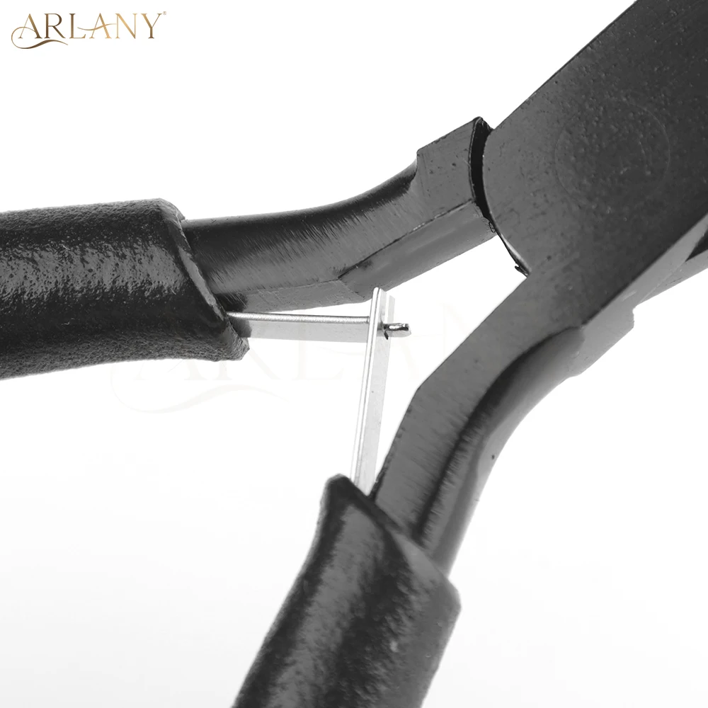 ARLANY-ferramenta de trama do aço inoxidável, grânulos mais perto, 3 furos Alicates para extensões do cabelo da pena, microlinks