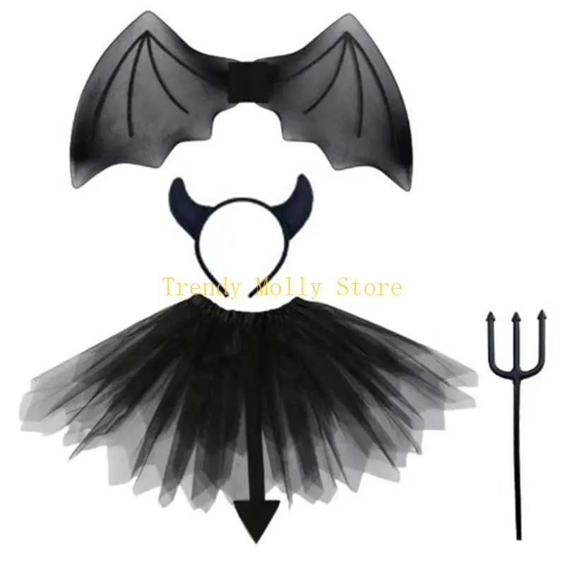 N5KB 할로윈 공주 악마 코스프레 의상 액세서리 소년, 소녀 코스프레 파티