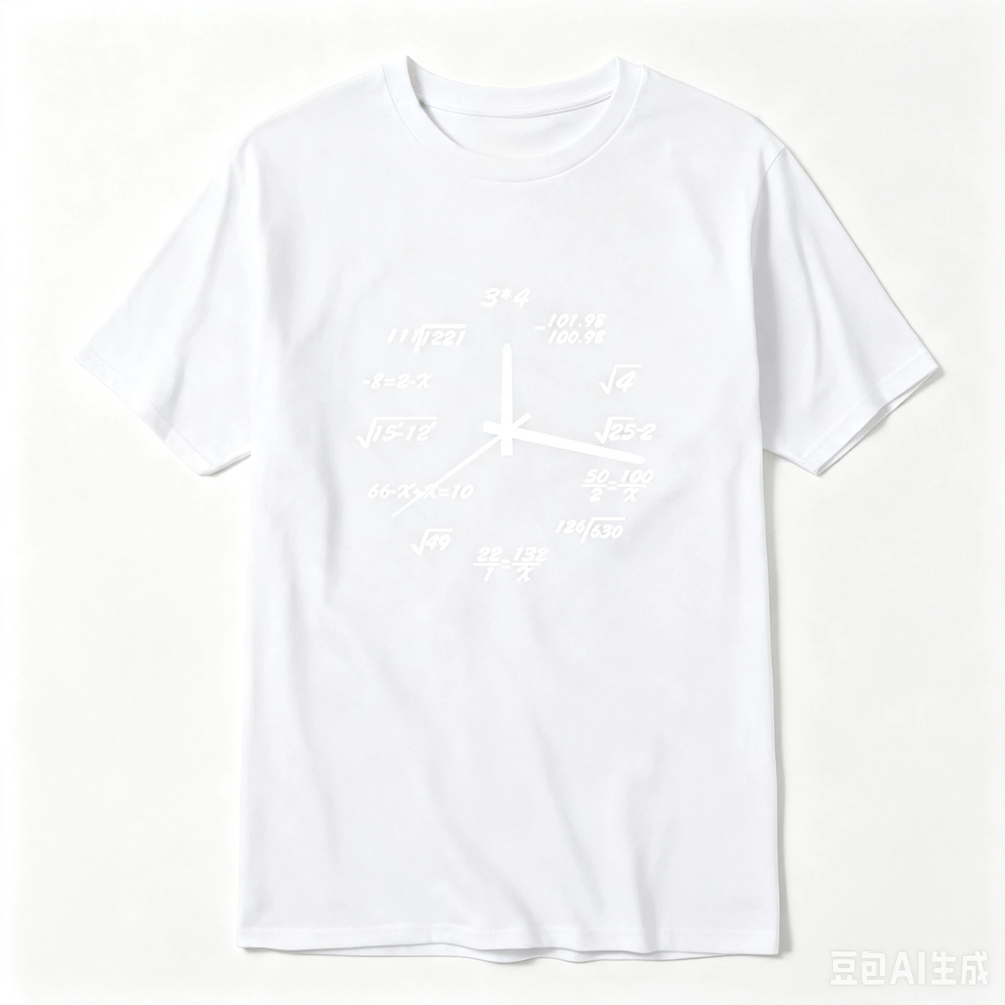 2026 Men's T-shirt Cotton Blend Casual Funny Math Clock Print Summer Loose O-neck T Shirt for Men Short S