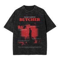 Washed T Shirt Dexter Morgan TV Show Hip Hop Vintage T-Shirts High Street Blood Never Lies Streetwear Short Sleeve Tops Tee
