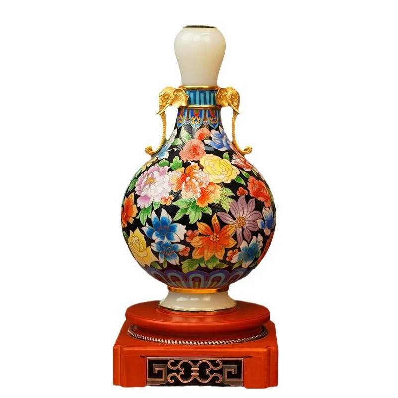 Cloisonne vase master copper filament enamel auspicious Baihua bottle Chinese ornament home collection