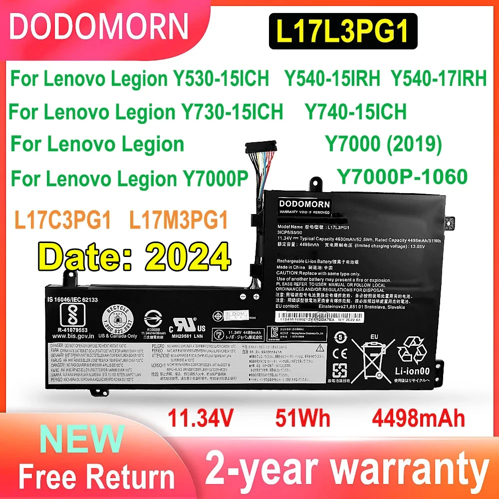 

New L17L3PG1 Laptop Battery For Lenovo Legion Y530-15ICH Y540-15IRH Y540-17IRH Y730-15ICH Y740-15ICH Y7000 (2019) Y7000P-1060