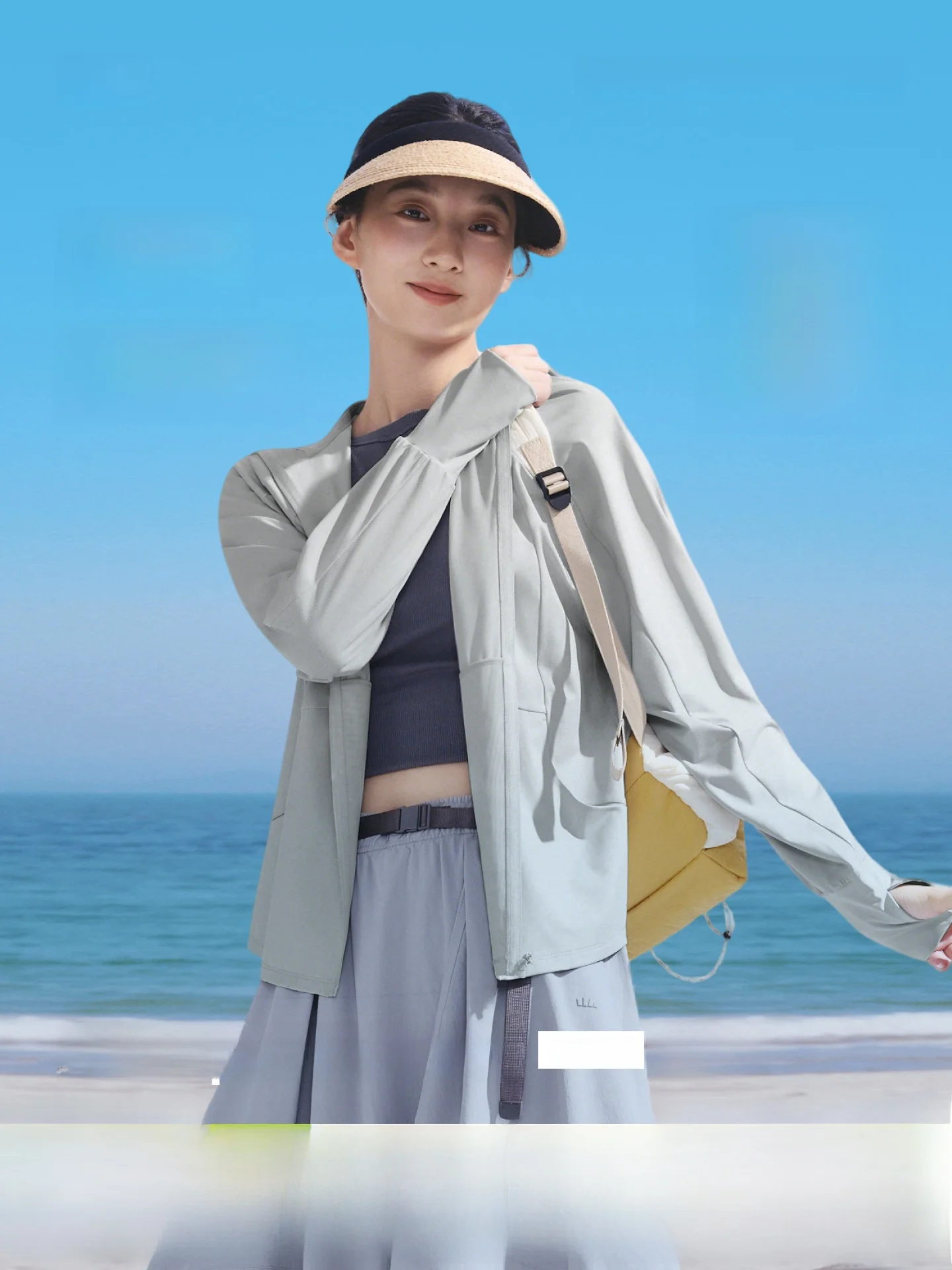 

Loose Ice Silk Original Yarn Women's Outdoor Sun Protection Clothing Breathable Cooling Feel Outerwear Hooded Long Sleeve