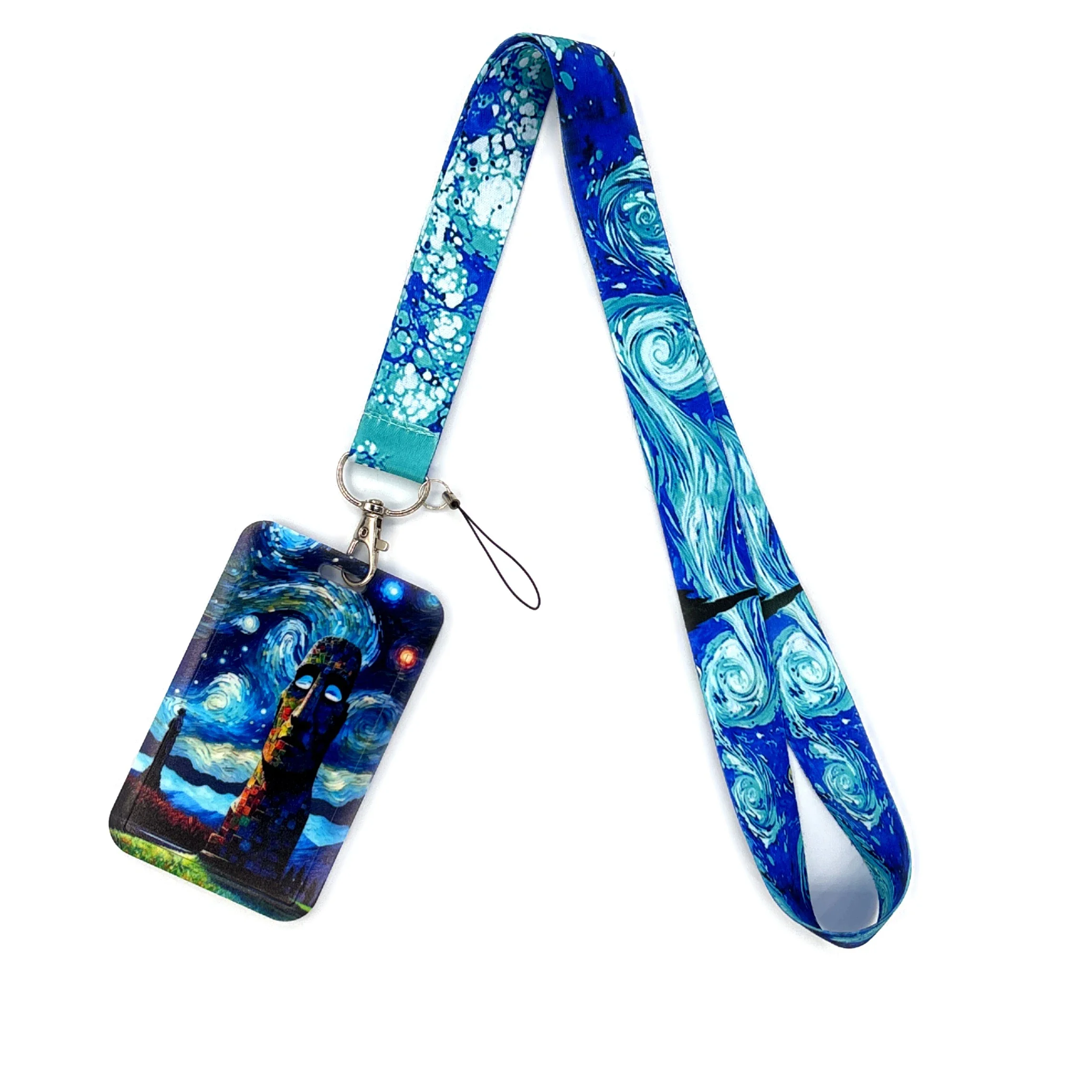 Van Gogh series Card Holder Retractable Clip Business ID Badge Card Case Reel Yoyo Employee Cards Cover Doctors Hang Certificate