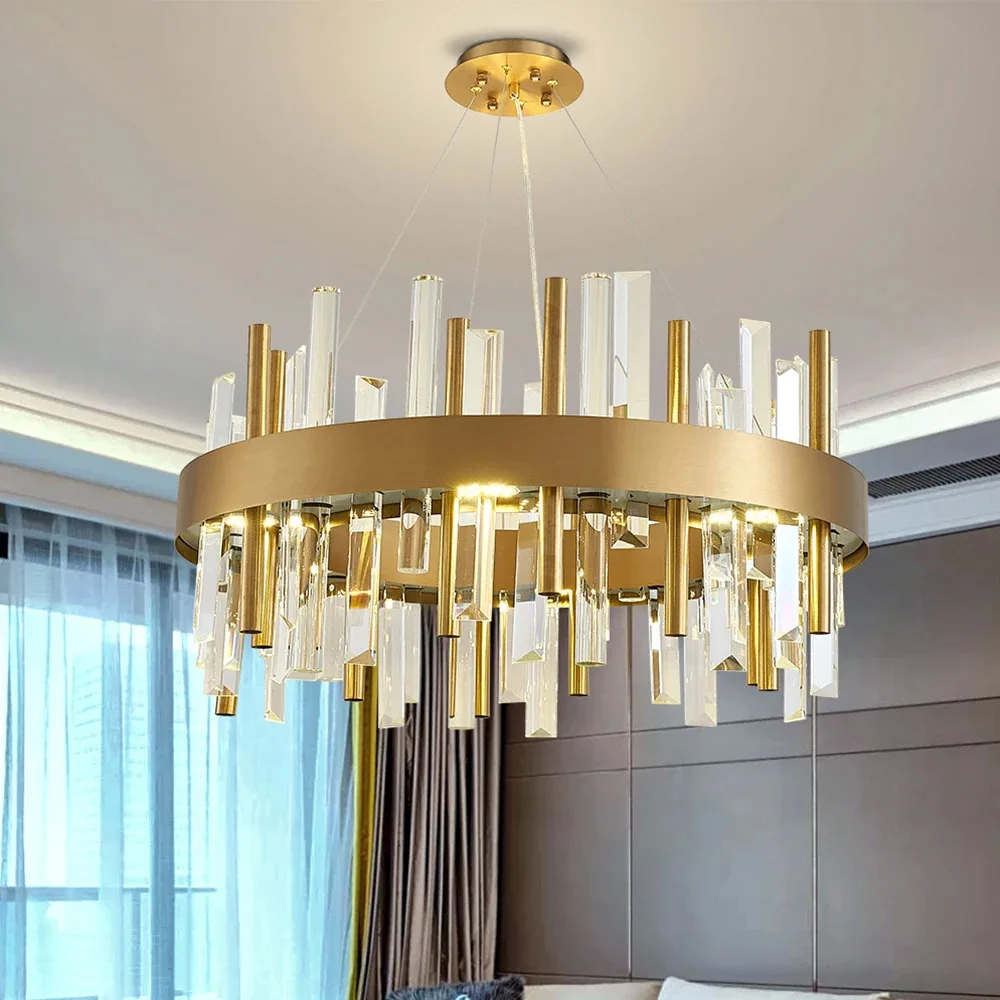 modern k9 crystal chandelier sala de estar golden circular lampada led decoracao para casa brilho pendurado luminaria 01