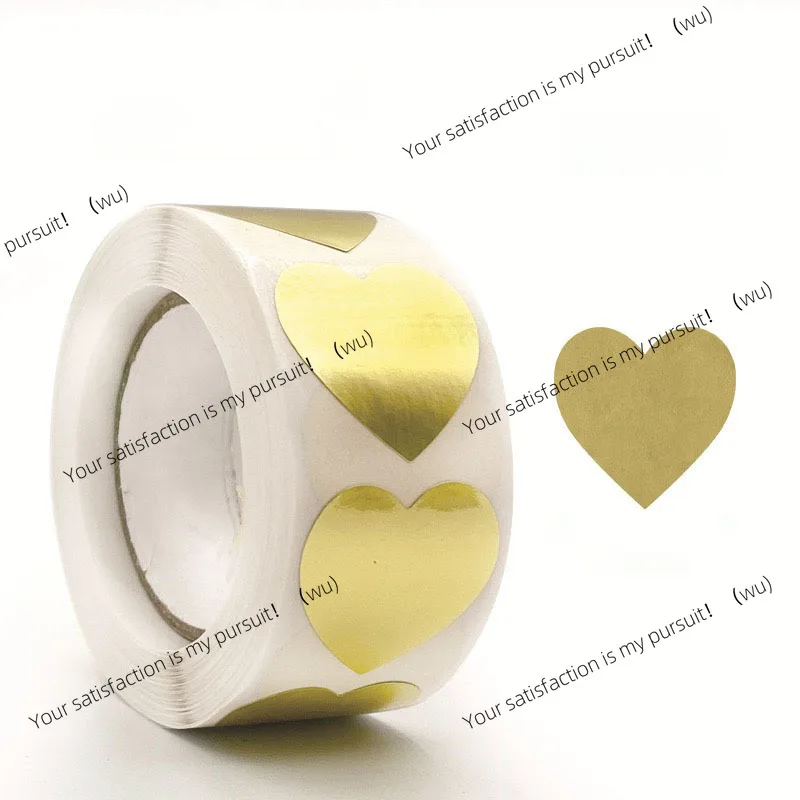 500PCS Gold Heart Sticker,1 Inch Metallic Love Heart Shaped Foil Envelopes Sealing Stickers for Valentine's Day,Christmas Gift