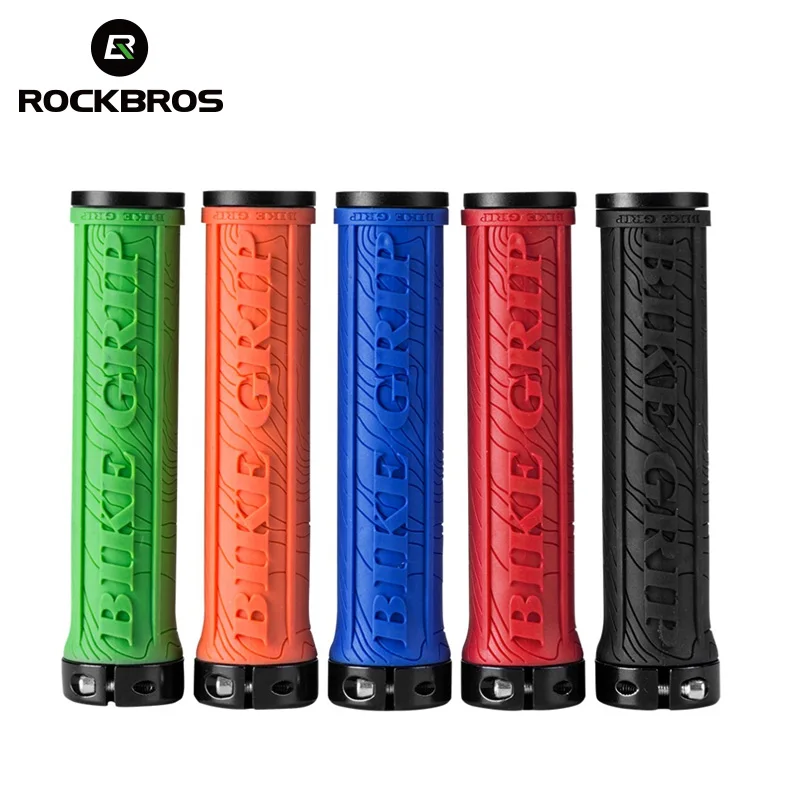 ROCKBROS Bike Grips TPR Rubber Bicycle Handlebar Mtb Grips Soft 3D Anti-skid Lock On Handle Bar Cycling Parts Bike Accessories