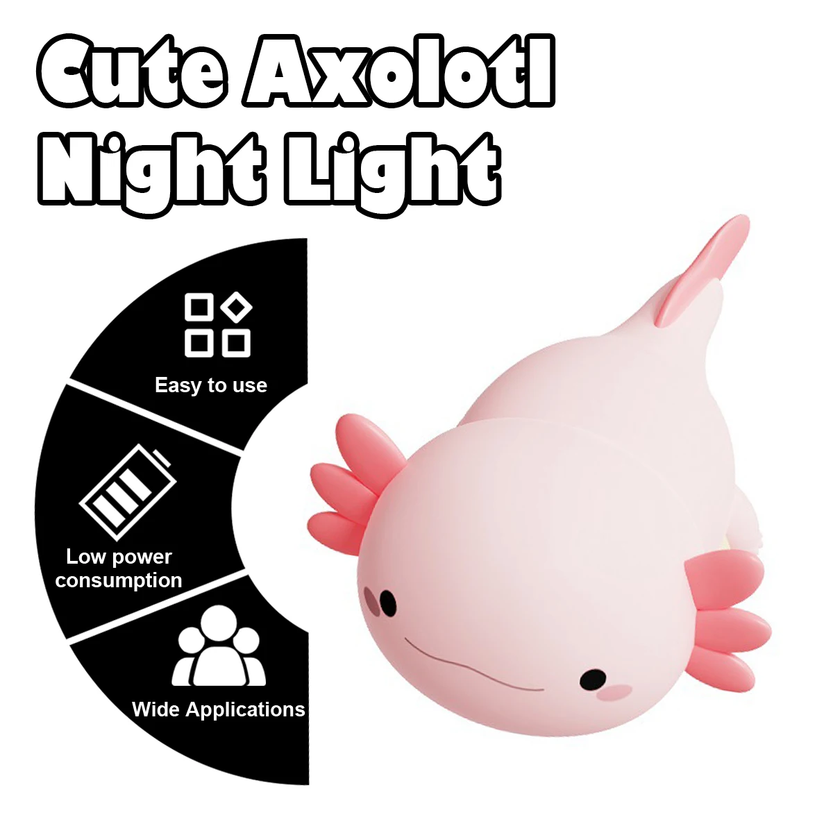 Novelty Axolotl Silicone Night Light Nightlights USB Touch Control Cute Table USB Bedside Birch Tabletop Adjustable Touch Lamp